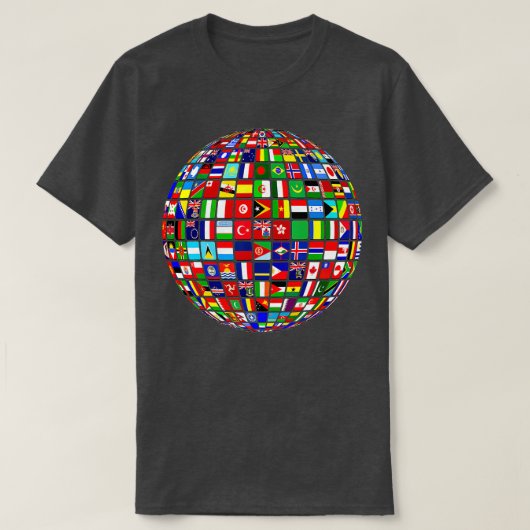 International World Flags Flags World Map T-Shirt (Design vorne)