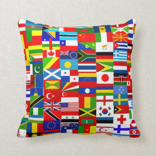 International World Wide Flag Collage Kissen