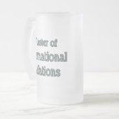Internationale Beziehungen Mattglas Bierglas (Vorderseite Links)