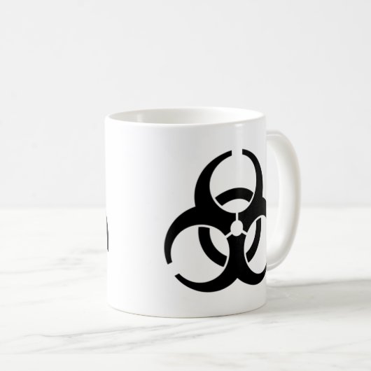 Internationale Biogefährdung-Warnsymbol Kaffeetasse (VorderseiteRechts)