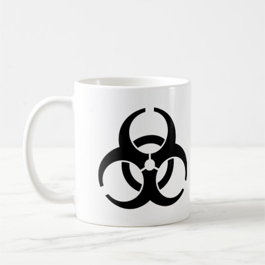 Internationale Biogefährdung-Warnsymbol Kaffeetasse (Links)