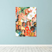 Internationale Blumenposter für Frauen Leinwanddruck (Insitu (Holzboden))