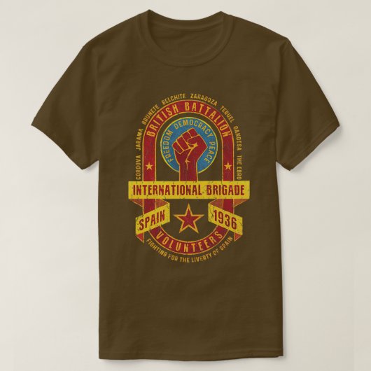 Internationale Brigade im britischen Bataillon T-Shirt (Design vorne)