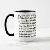Internationale Cheers Schwarzweiß Tasse (Links)