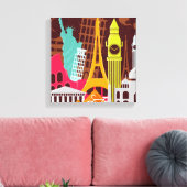 Internationale Denkmäler Leinwanddruck (Insitu (Wohnzimmer))