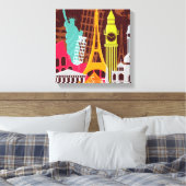 Internationale Denkmäler Leinwanddruck (Insitu (Schlafzimmer))
