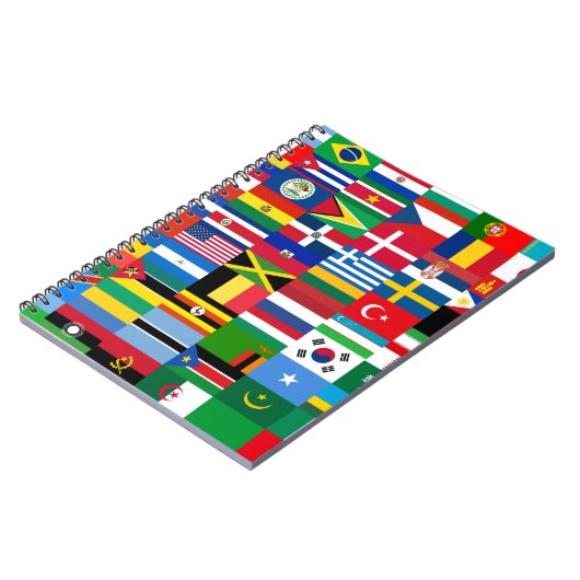 Internationale Flag Collage Notizblock (Linke Seite)