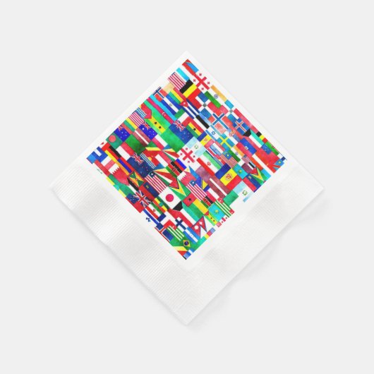 Internationale Flag Collage Serviette (Ecke)