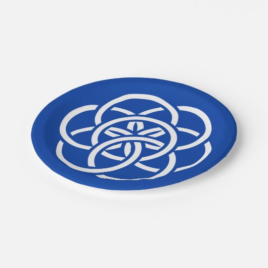 Internationale Flagge des Planeten Erde Pappteller (Schrägansicht)