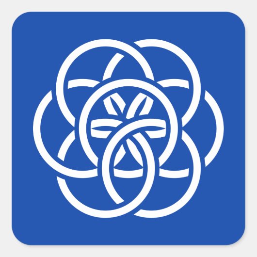 Internationale Flagge des Planeten Erde Quadratischer Aufkleber (Vorderseite)