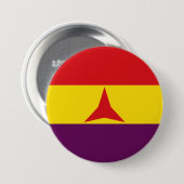 Internationale Flagge (Ziviler Krieg Spaniens) Button (Vorne & Hinten)