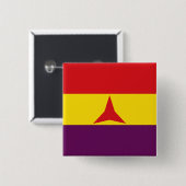 Internationale Flagge (Ziviler Krieg Spaniens) Button (Vorne & Hinten)