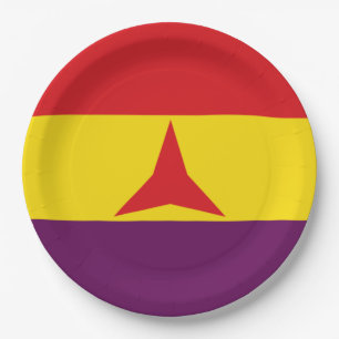 Internationale Flagge (Ziviler Krieg Spaniens) Pappteller