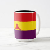 Internationale Flagge (Ziviler Krieg Spaniens) Zweifarbige Tasse (VorderseiteRechts)