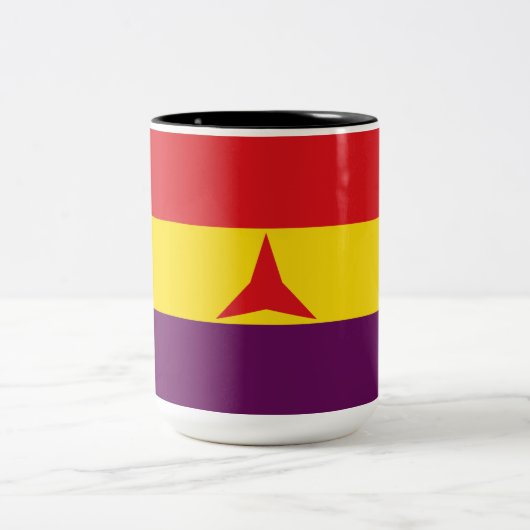 Internationale Flagge (Ziviler Krieg Spaniens) Zweifarbige Tasse (Mittel)