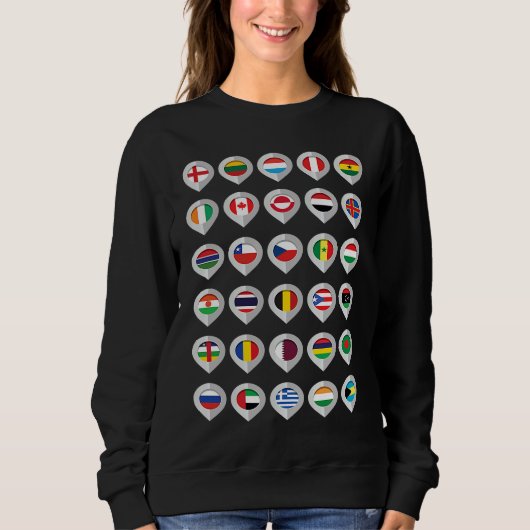 Internationale Flaggen der Länder der Sweatshirt (Vorderseite)
