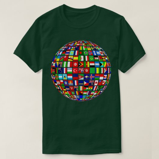 Internationale Flaggen - Weltkarte T-Shirt (Design vorne)
