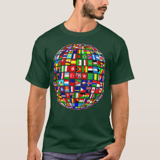 Internationale Flaggen - Weltkarte T-Shirt