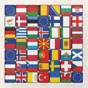 Internationale Flaggensammlung, Weltflaggen Glasuntersetzer