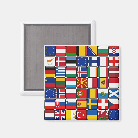 Internationale Flaggensammlung, Weltflaggen Magnet (Vorderseite/Rückseite)