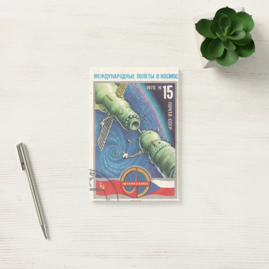 Internationale Flüge der sowjetischen Briefmarke I Post-it Klebezettel (Büro)