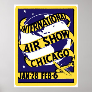 Internationale Flugschau 1938 Chicagos Poster