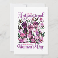 Internationale Frauen-Tag-Flora-Fäuste Postkarte