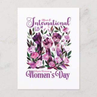 Internationale Frauen-Tag-Flora-Fäuste Postkarte