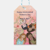 Internationale Frauentage Rosa Feminine Portraits Geschenkanhänger (Vorderseite)