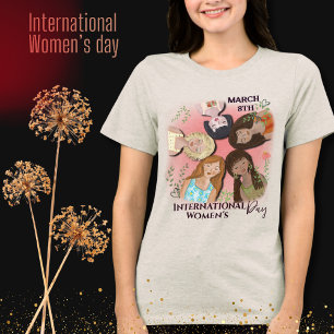 Internationale Frauentage Rosa Feminine Portraits Tri-Blend Shirt
