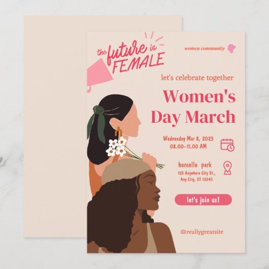 Internationale Frauentagskarten Feiertagskarte (Vorne/Hinten)