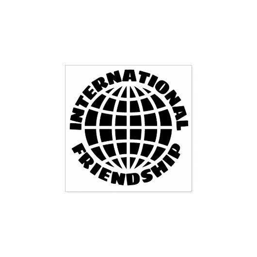 Internationale Freundschaft mit der weltumspannend Gummistempel (Prägung)