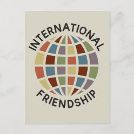 Internationale Freundschaft mit farbenfroher Globu Postkarte