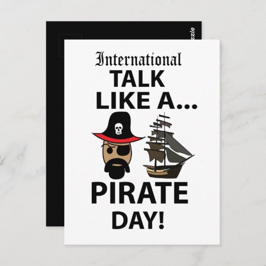 Internationale Gespräche wie ein Piratentag Postkarte (Vorne/Hinten)