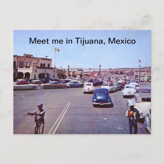Internationale Grenze, Tijuana, Mexiko Vintag Postkarte (Vorderseite)