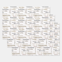 Internationale Kaffeespezialitäten Personalisiert  Geschenkpapier Set
