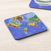 Internationale Karte für das Weltgebiet Getränkeuntersetzer (Linke Seite)