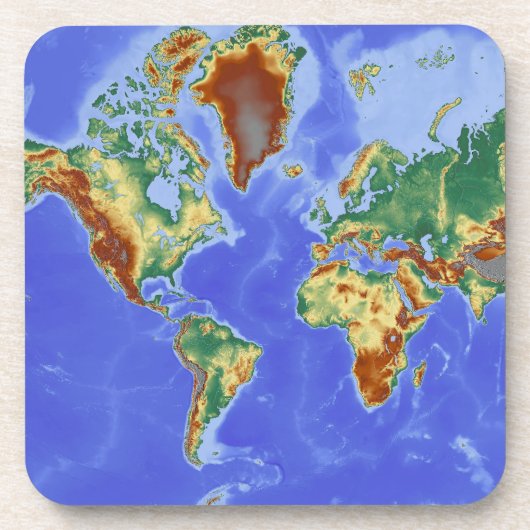 Internationale Karte für das Weltgebiet Getränkeuntersetzer (Vorderseite)