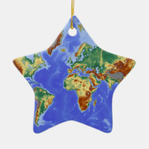 Internationale Karte für das Weltgebiet Keramikornament