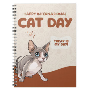 Internationale Katze-Tag-Sphynx-Feier-Kunst Notizblock