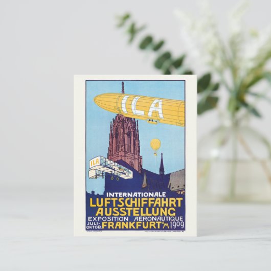Internationale Luftfahrtausstellung 1909 Poster Postkarte (Stehend Vorderseite)