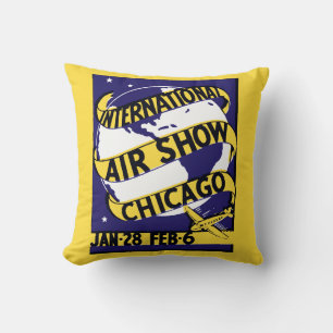 Internationale Luftfahrtausstellung Chicago 1938 Kissen