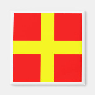 Internationale maritime Signalflagge ROMEO Magnet