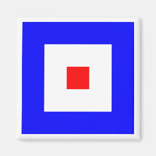 Internationale maritime Signalflagge WHISKEY Magnet