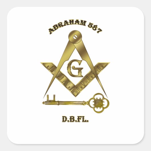 Internationale Masons Abraham 587 Quadratischer Aufkleber (Vorderseite)