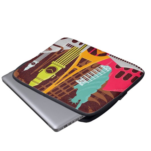 Internationale Monumente Laptopschutzhülle (Vorne Knopf)