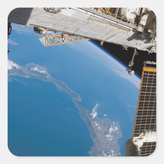 Internationale Raumstation 27 Quadratischer Aufkleber (Vorderseite)