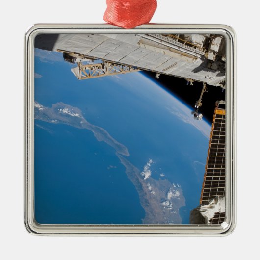 Internationale Raumstation 27 Silbernes Ornament (Vorne)