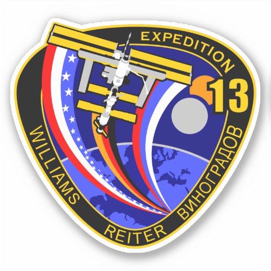 Internationale Raumstation Expedition ISS-13 Aufkleber (Vorderseite)