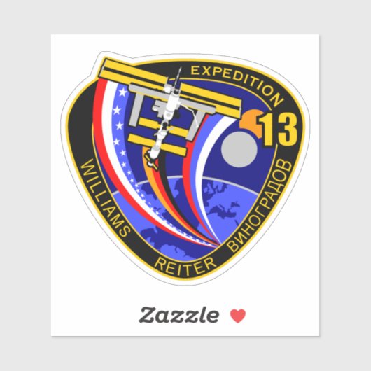 Internationale Raumstation Expedition ISS-13 Aufkleber (Blatt)